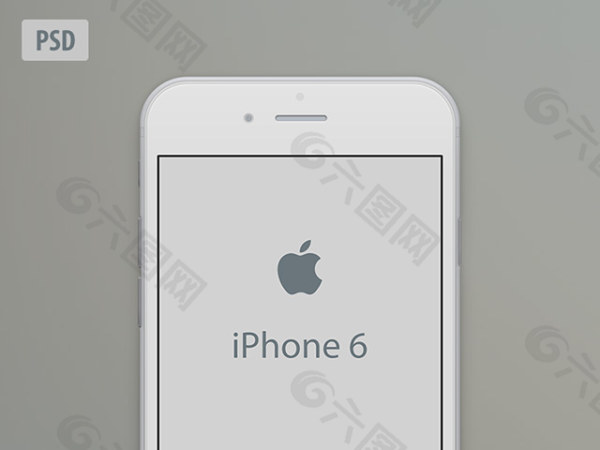 银色扁平iPhone 6模型UI设计