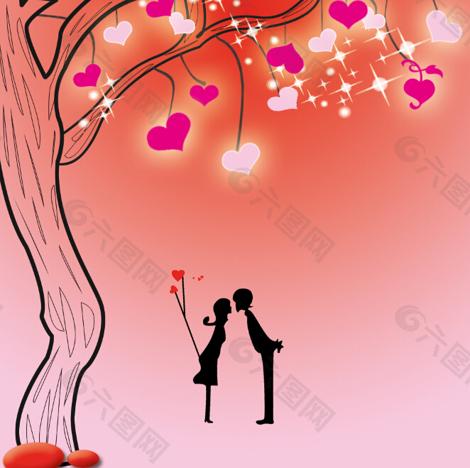 爱情象征两棵树的图片图片