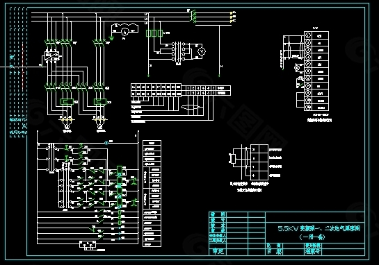 5.5KW变频泵一、二次电气原理图
