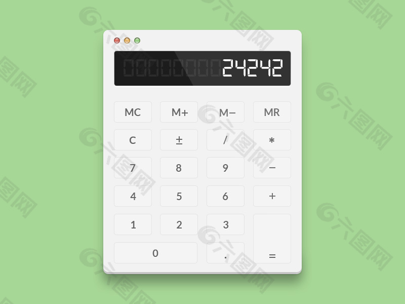 计算器UI界面PSD素材