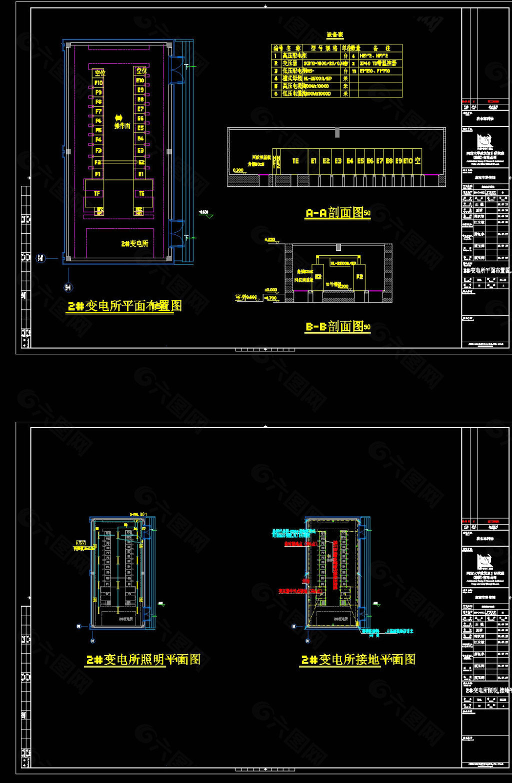 变电所平面图CAD图纸