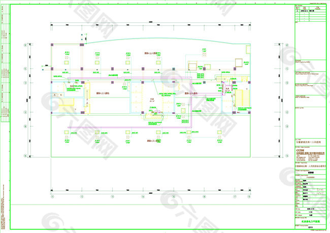 机房层电力平面图CAD图纸