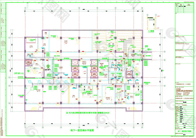 地下一层空调水平面图CAD图纸