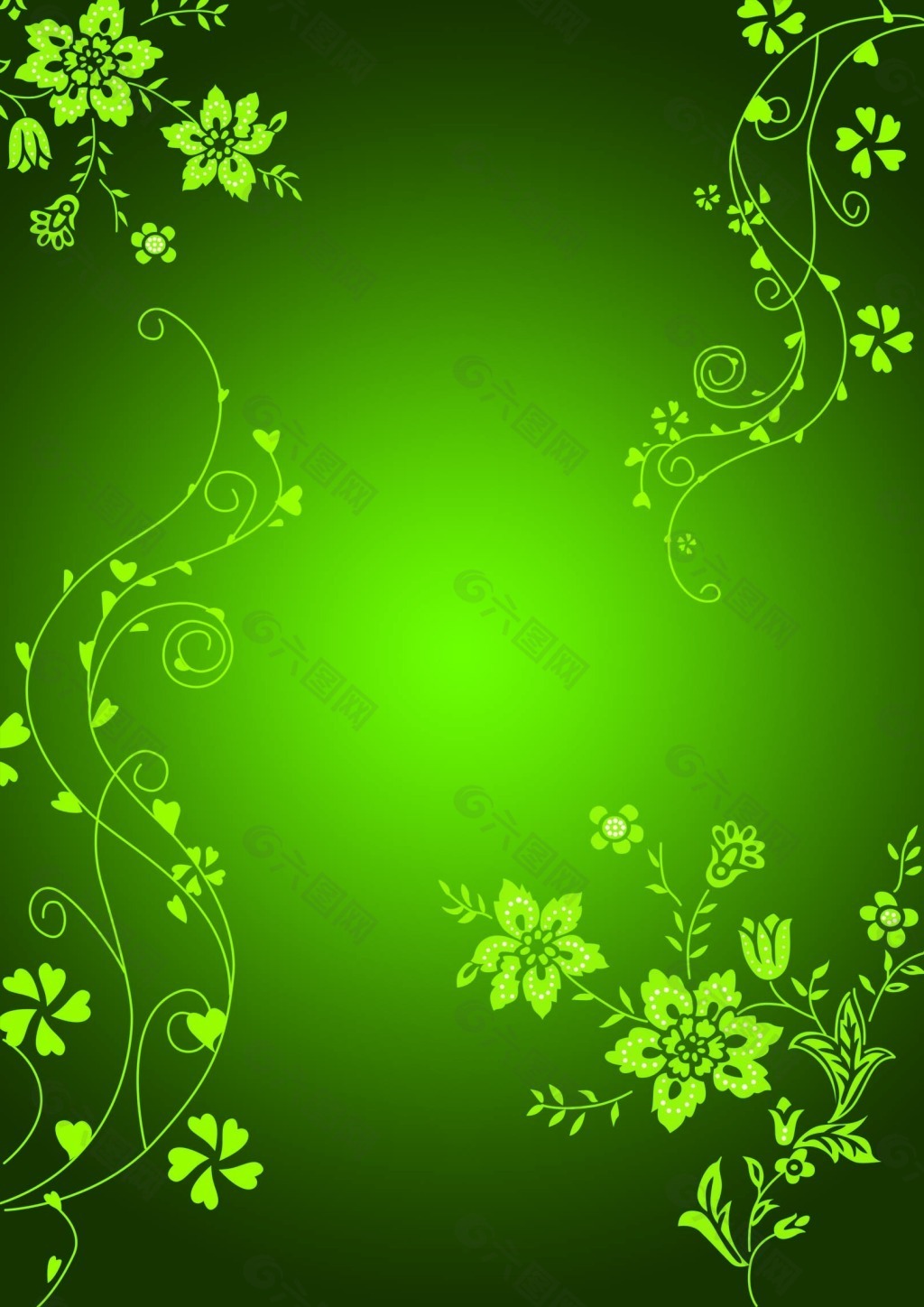 绿色花纹
