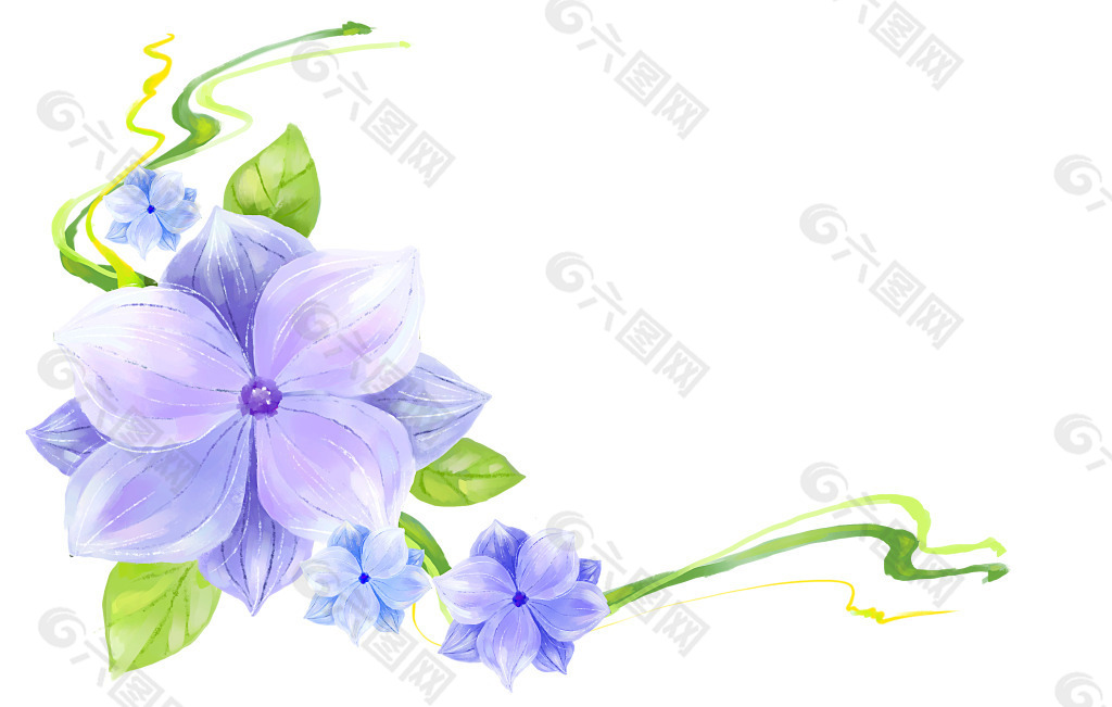 紫色手绘花平面广告素材免费下载 图片编号 六图网