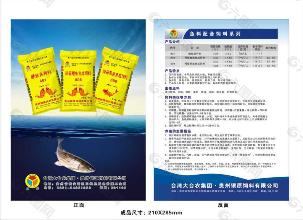 鱼饲料DM单页饲料厂宣传资料