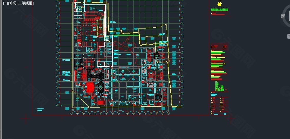 苏州博物馆俯视CAD图纸