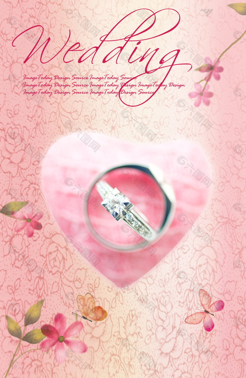 粉色婚礼海报PSD文件