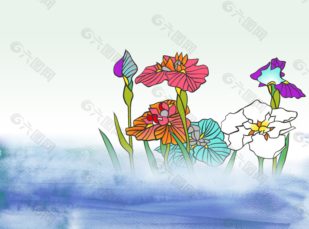 水仙花创意美术PPT图片
