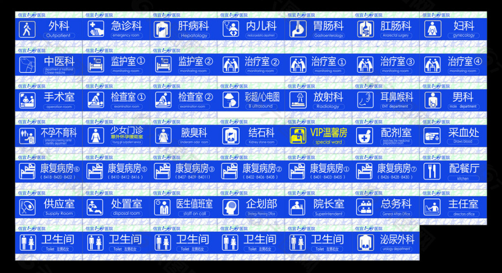 医院科室门牌素材