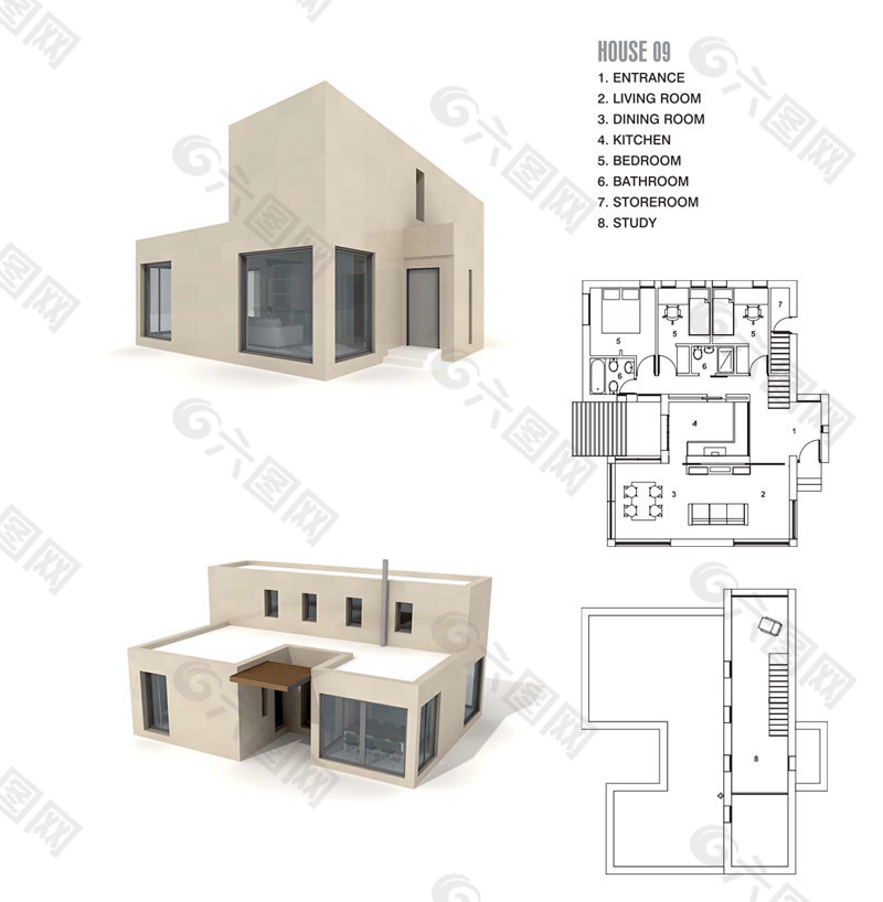 房子建筑3D模型素材