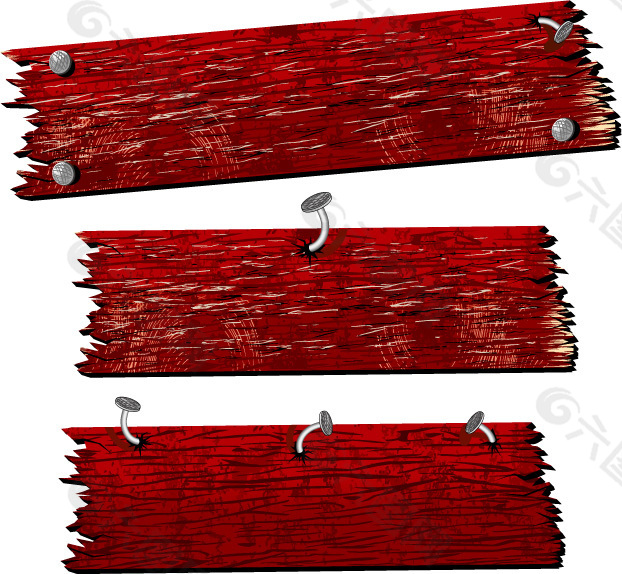 红色木板矢量图
