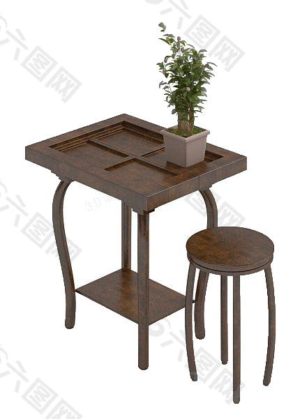 桌椅模型3d