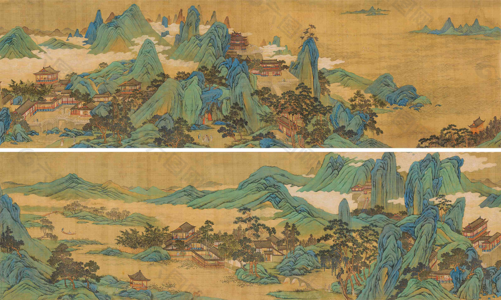 中国古代工笔画山水