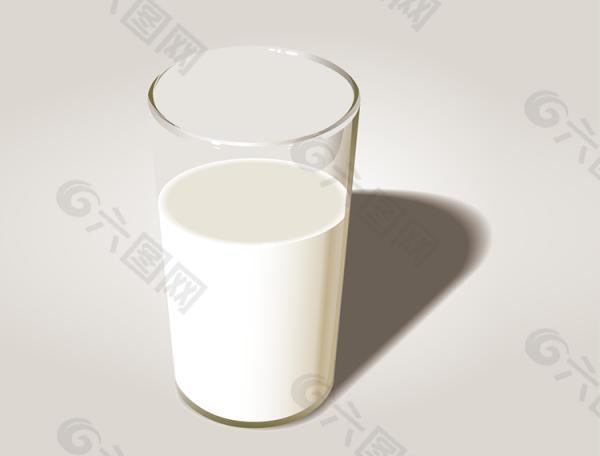 牛奶玻璃杯矢量图