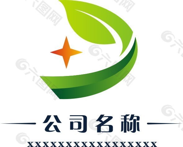 简洁大气叶子D字母变形logo设计