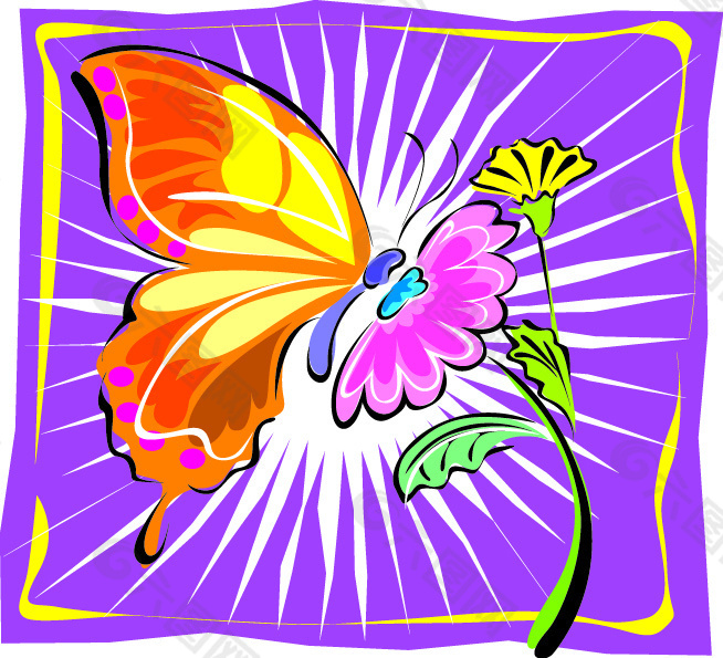 创意艺术动物昆虫矢量素材-蝴蝶