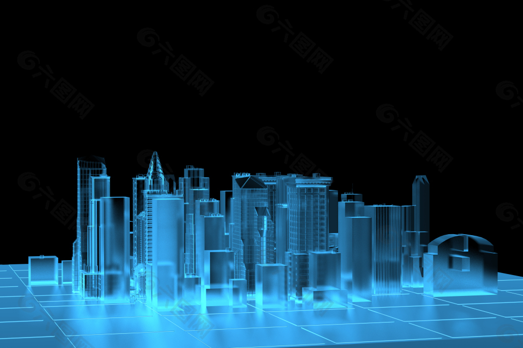 都市建筑模型设计光电之城全息投影