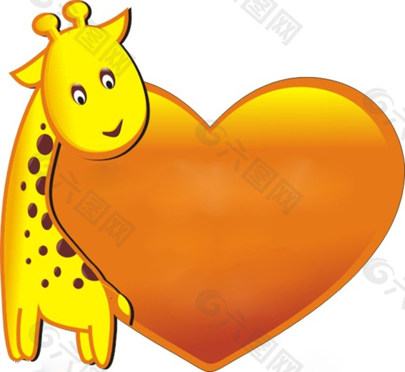 长颈鹿异形图标卡通