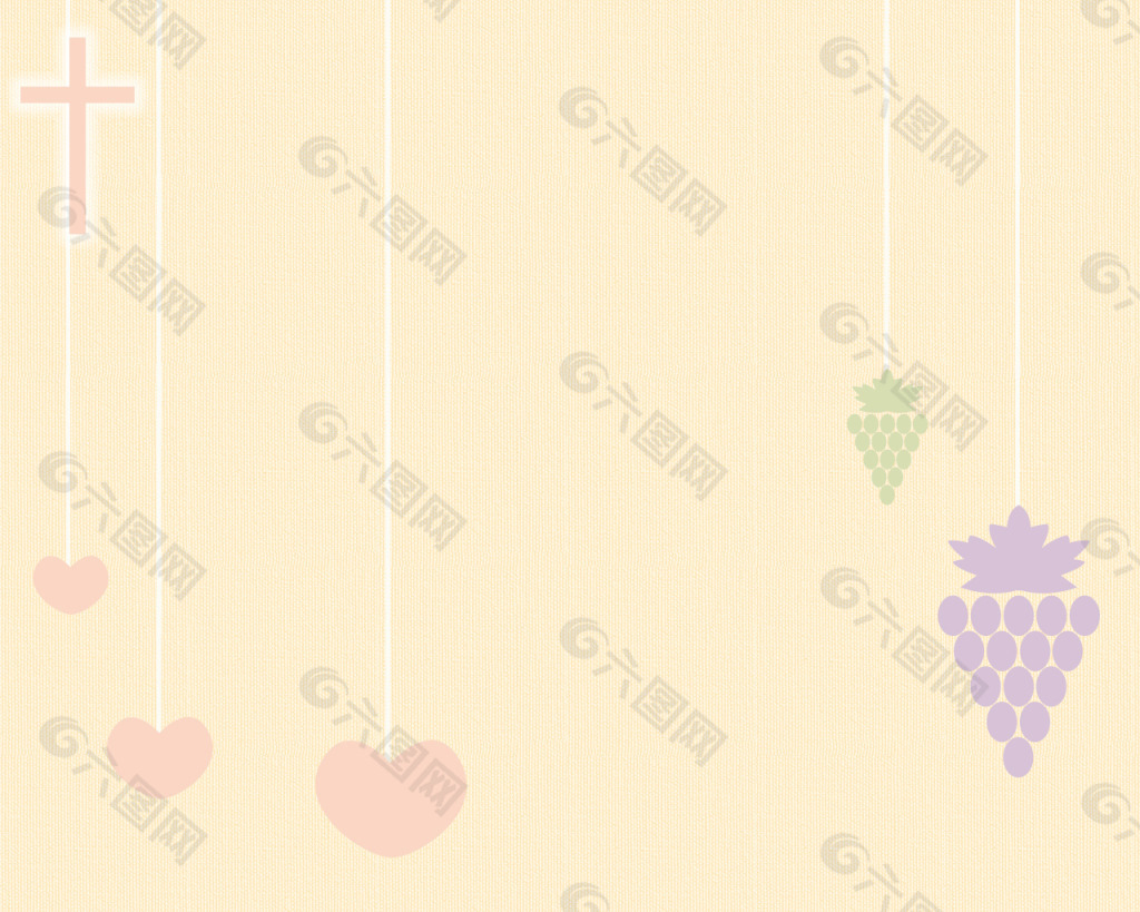 十字架爱心葡萄背景