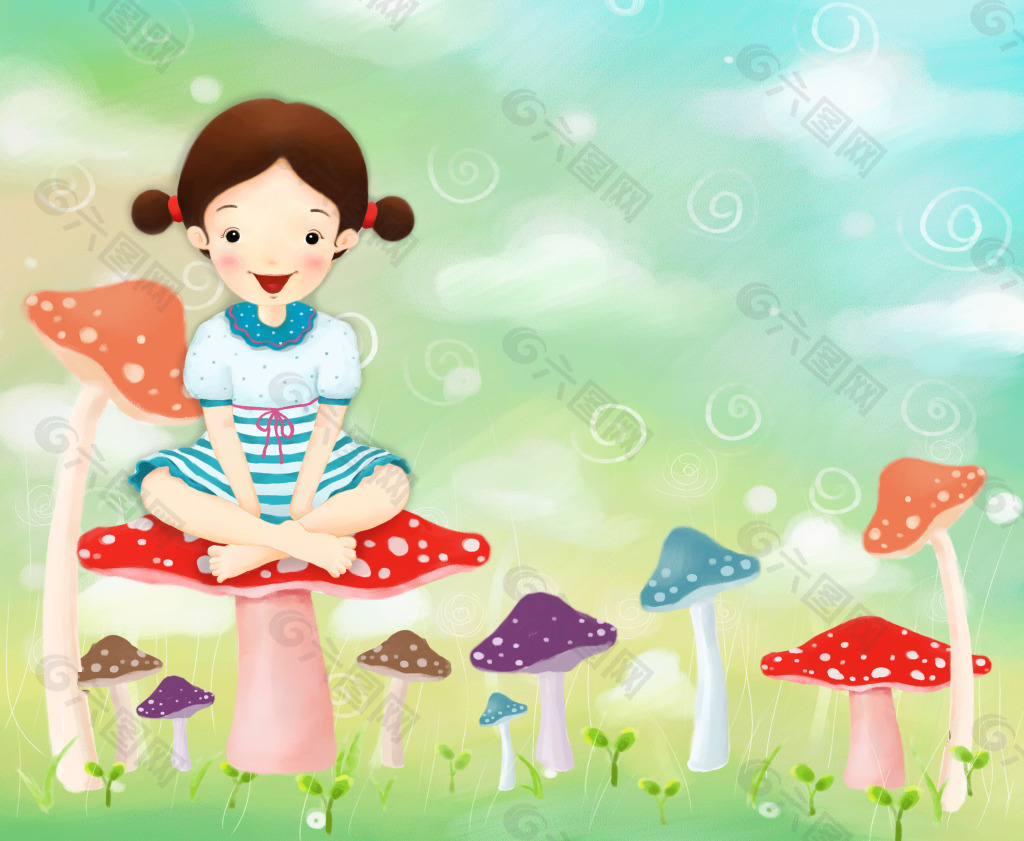女孩与蘑菇