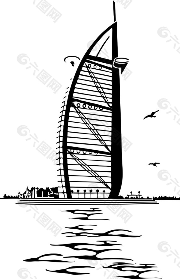迪拜帆船酒店logo设计图片