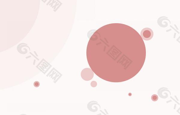 粉红圆圈商务ppt模板