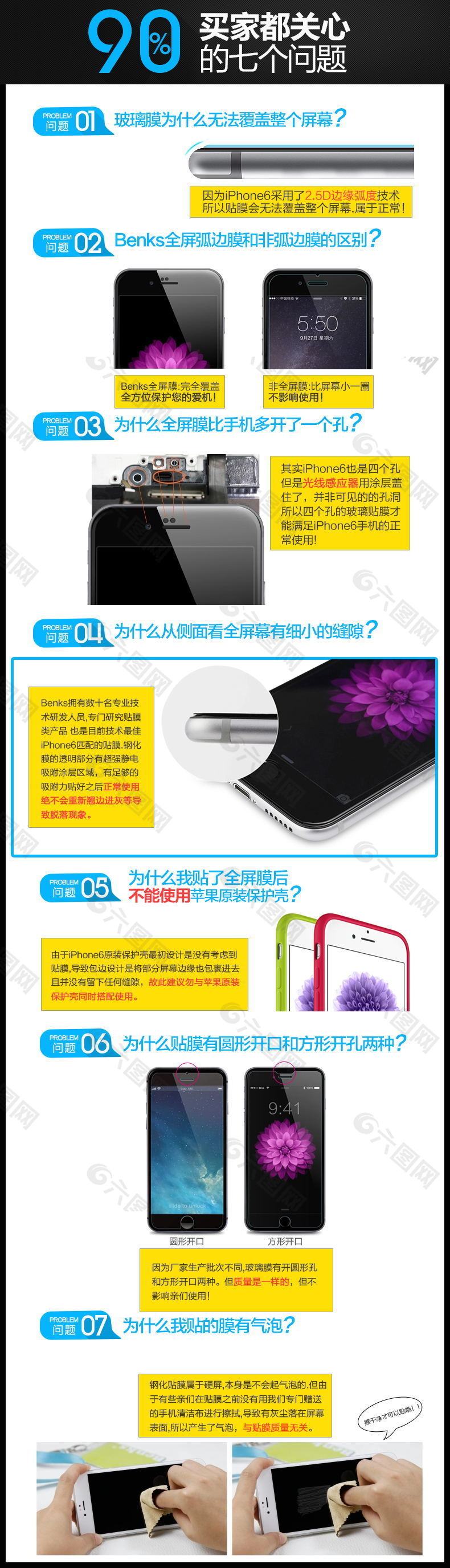 淘宝产品说明iPhone6贴膜问题解答