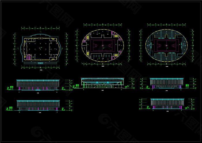 体育馆方案设计图纸CAD图纸
