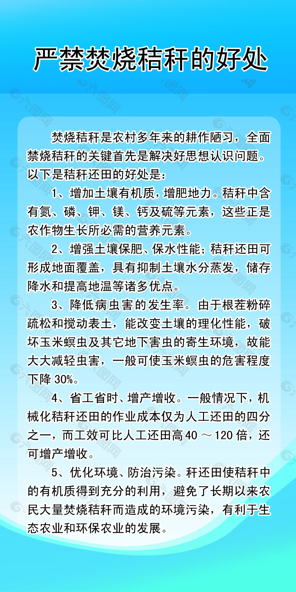 秸秆禁烧宣传内容图片