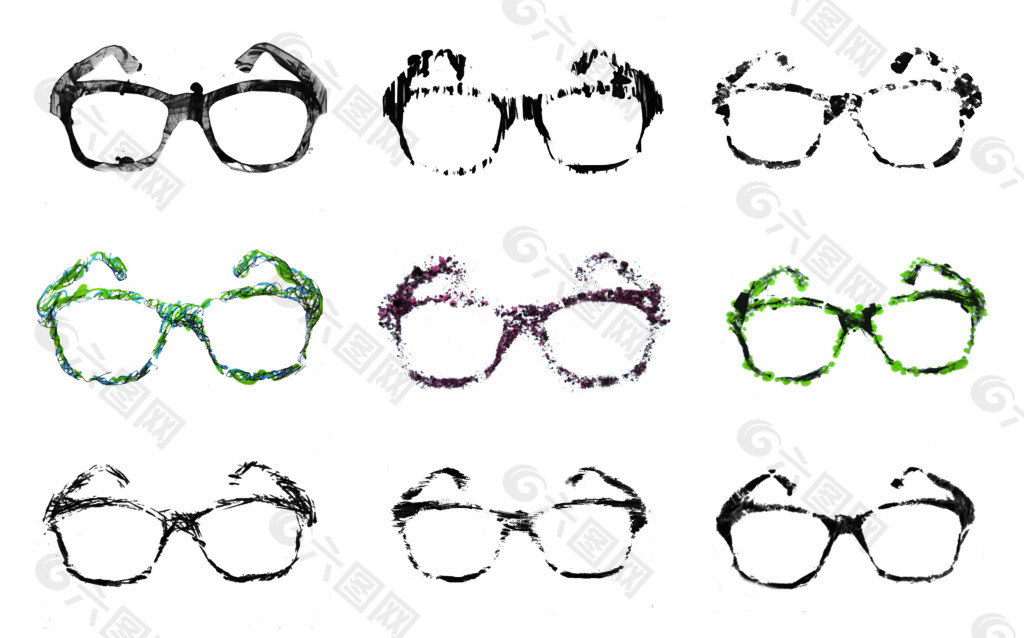 眼镜的纹理基础图案设计