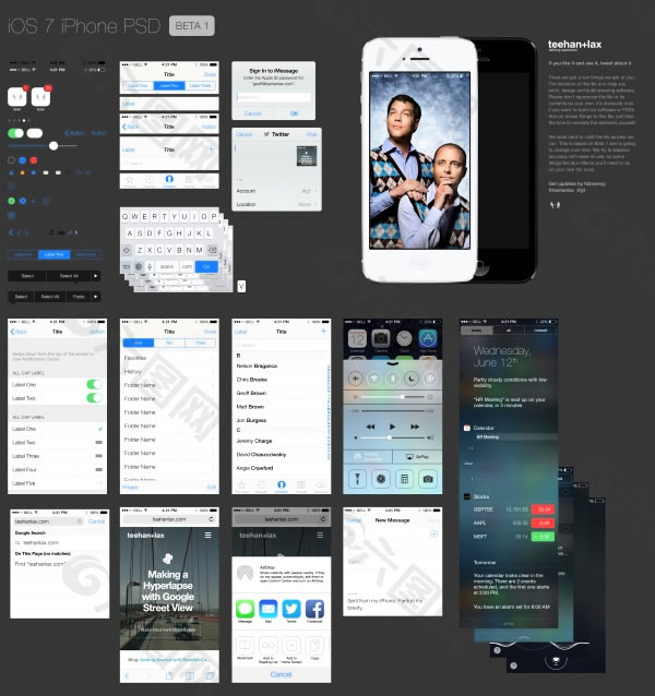 iOS7 iphone界面psd素材下载
