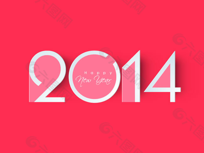 2014新年粉色海报矢量素材