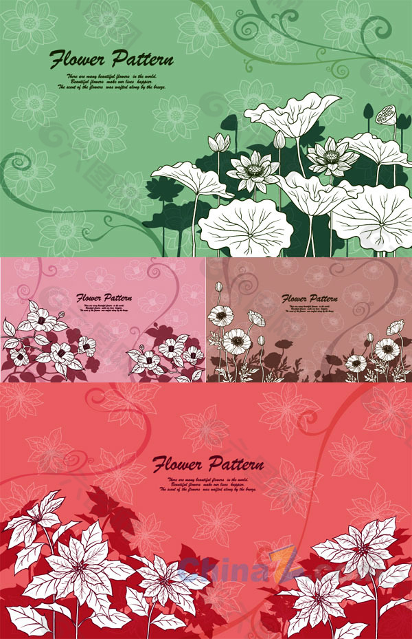 花卉花纹装饰矢量素材