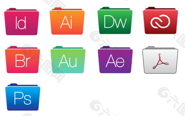 Adobe软件文件夹图标下载