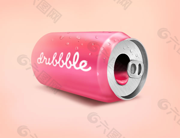 粉色可爱易拉罐设计psd素材