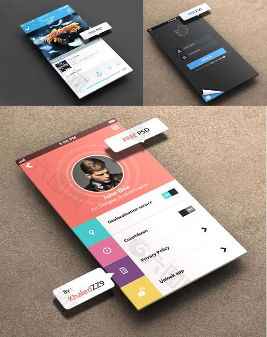 iPhone,Twitter界面PSD素材