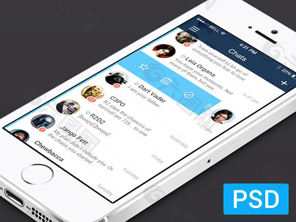 手机iOS7界面UI设计psd素材