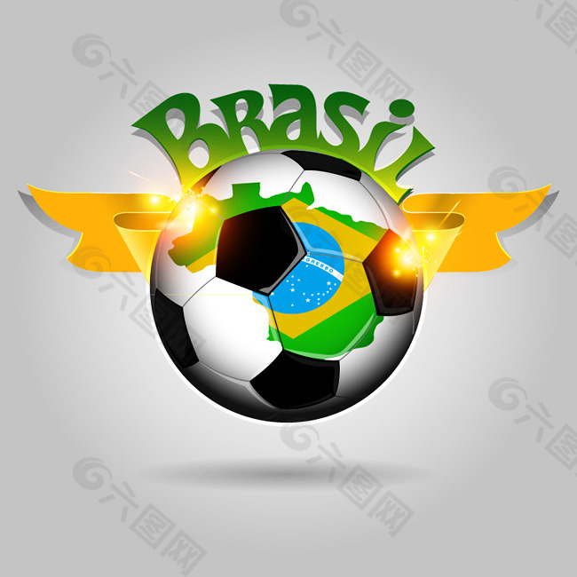 巴西世界杯足球矢量素材
