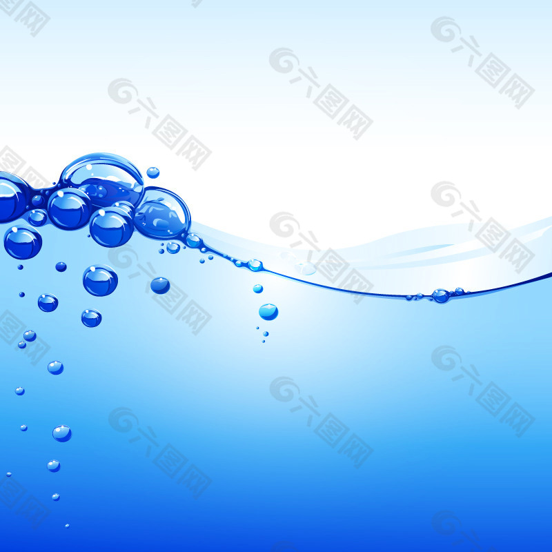 蓝色气泡水背景矢量素材设计元素素材免费下载 图片编号 六图网