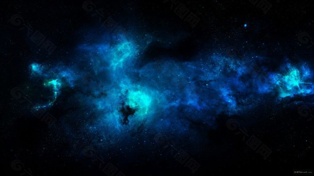太空星球蓝色宇宙高清背景图下载