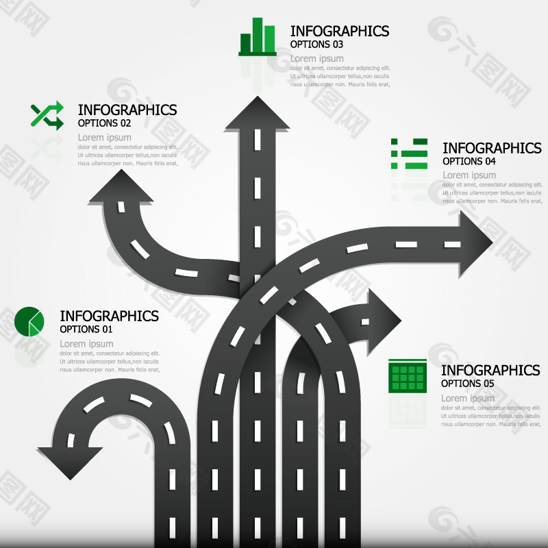 箭头交通信息图矢量素材