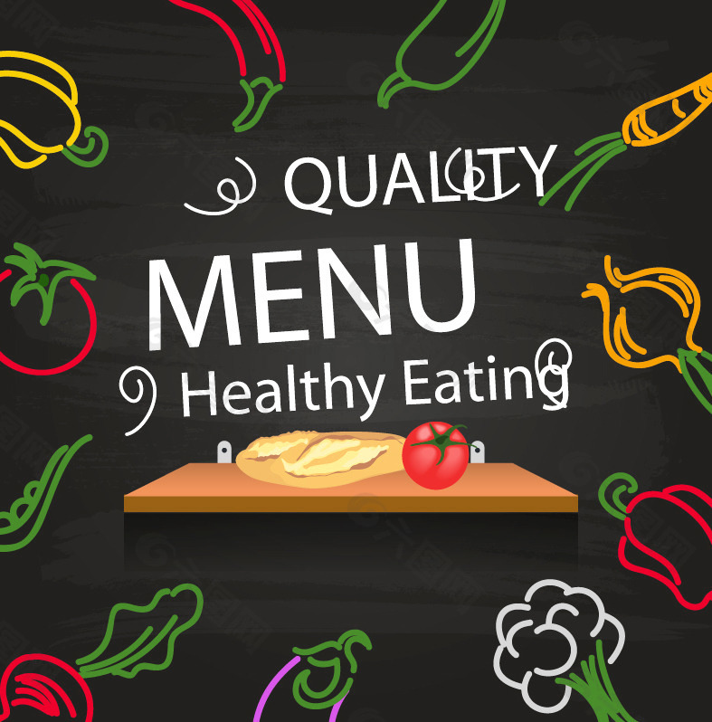 健康饮食菜单设计矢量素材