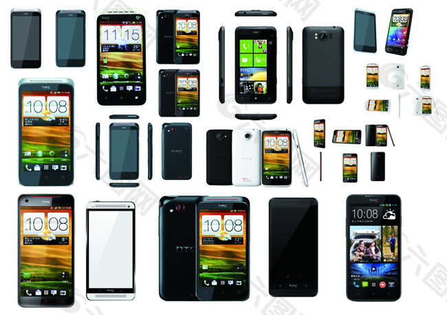 HTC手机模型效果图大全psd分层素材