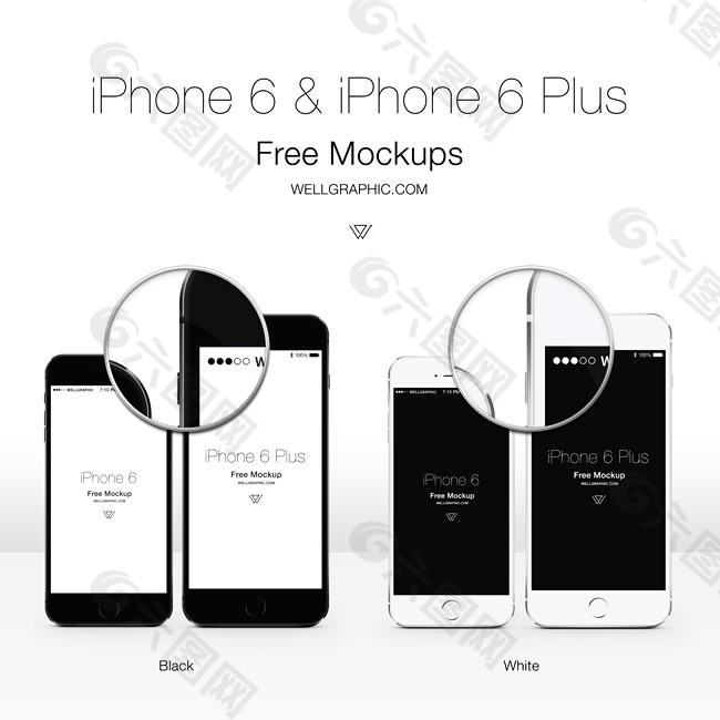 黑白两款苹果iPhone6手机模型