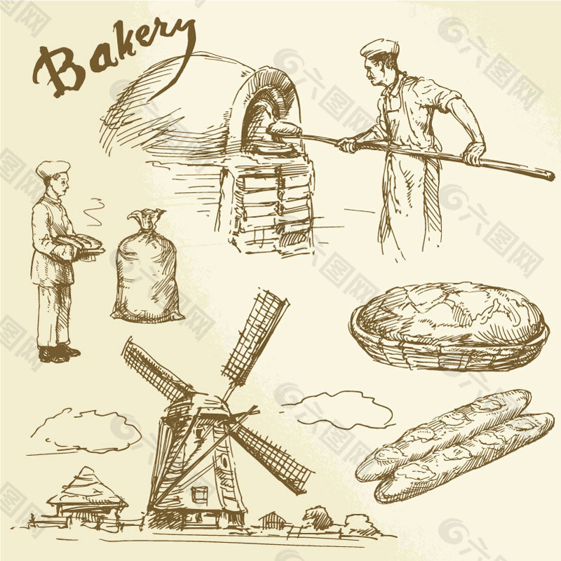 面粉面包烘培师