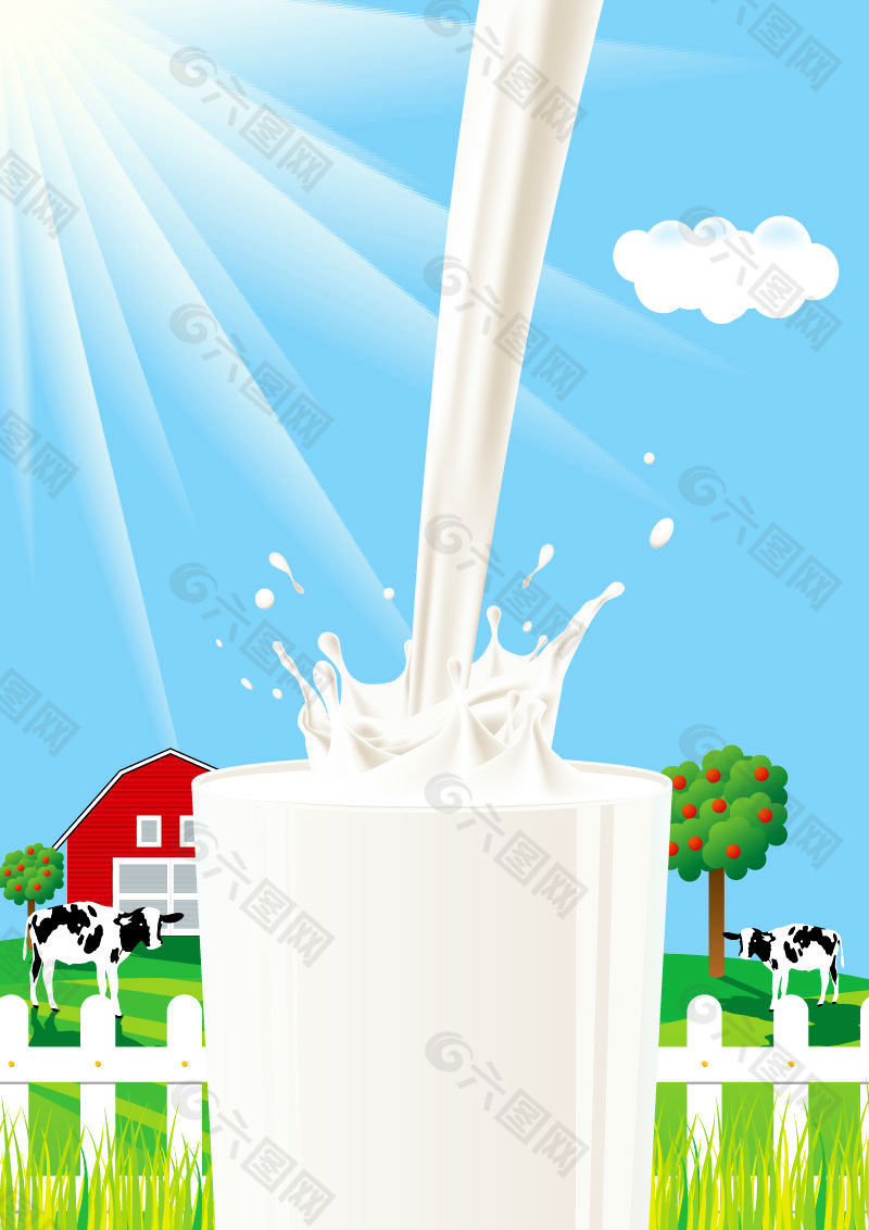 新鲜牛奶海报设计矢量素材