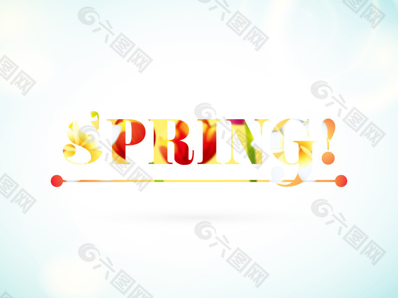 彩色春季字体设计矢量素材