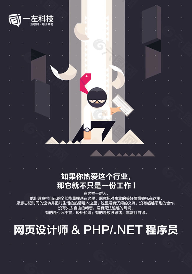 php程序员招聘海报PSD素材