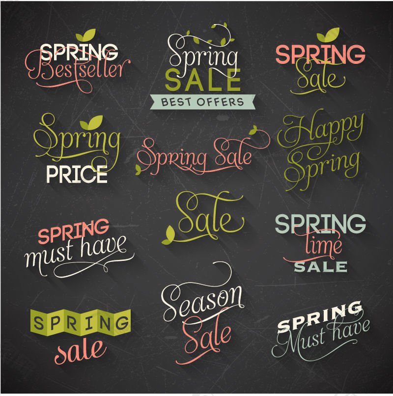 春季销售字体设计矢量素材